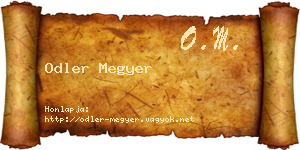 Odler Megyer névjegykártya